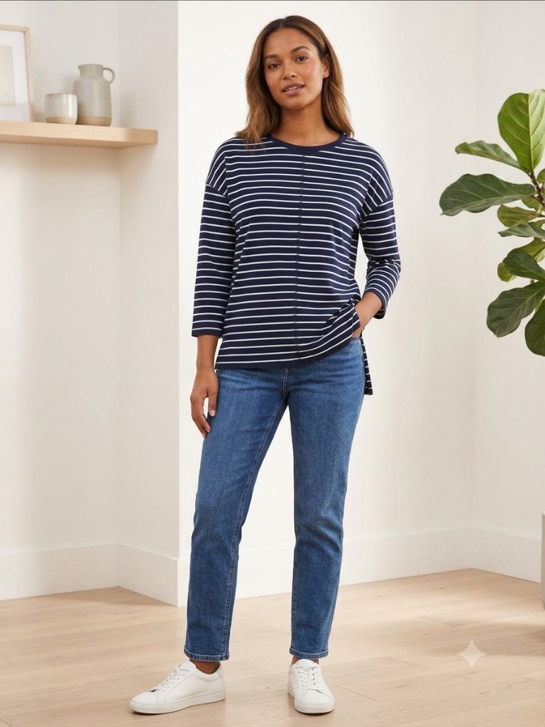Canyon River Blues Navy And White Striped Long Sleeve Tee